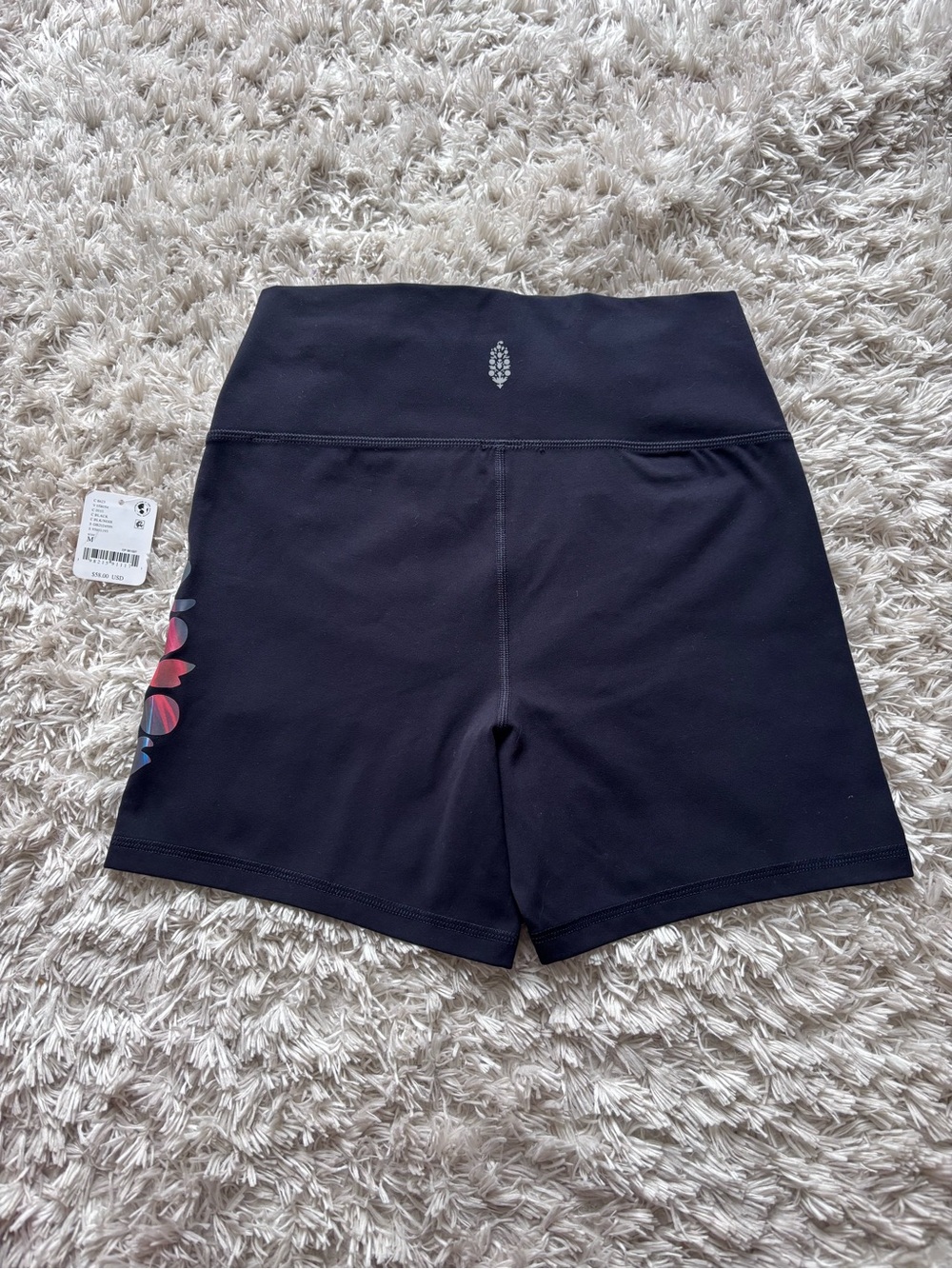 NWT Free People Movement Metallic Logo Never Better Biker Shorts - Picture 6 of 8